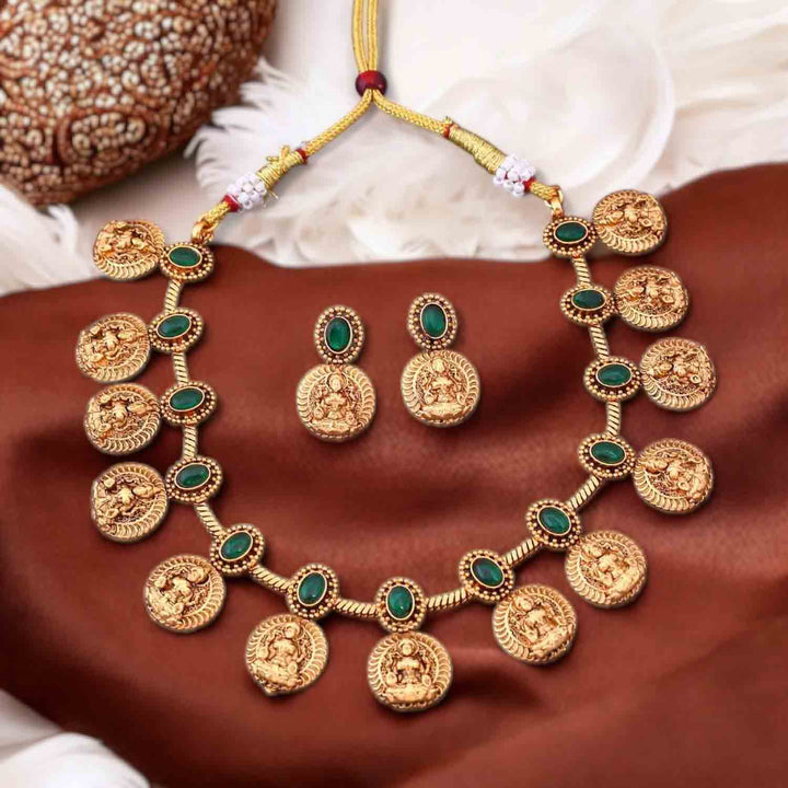 Emerald Sarvajna Temple Jewellery Set- New Arrival