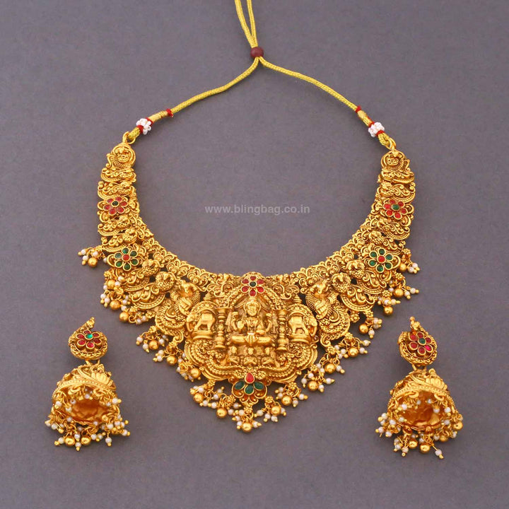 Golden Satiika Bridal Temple Jewellery Set - New Arrival