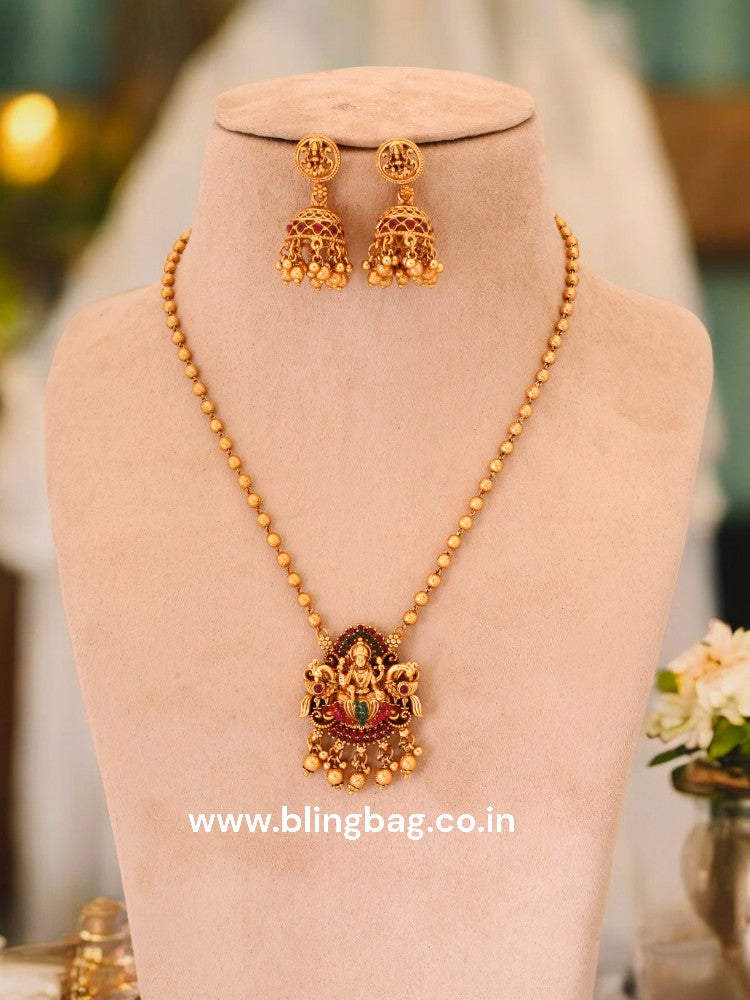 Golden Satyabhama Temple Jewellery Set - New Arrival