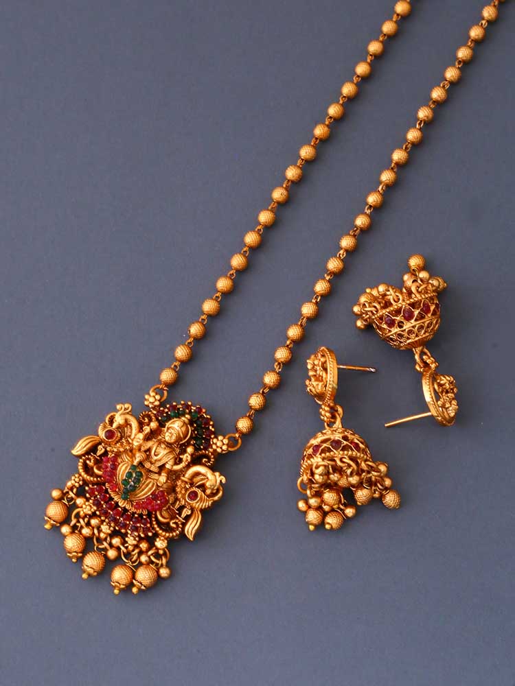 Golden Satyabhama Temple Jewellery Set - New Arrival