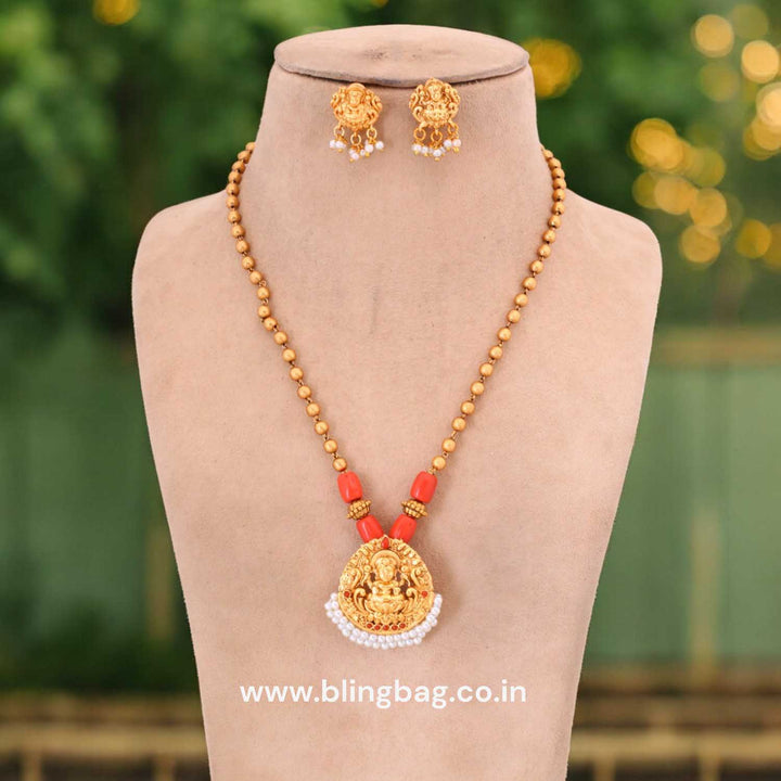 Golden Satyavanti Temple Pendant Set- New Arrival