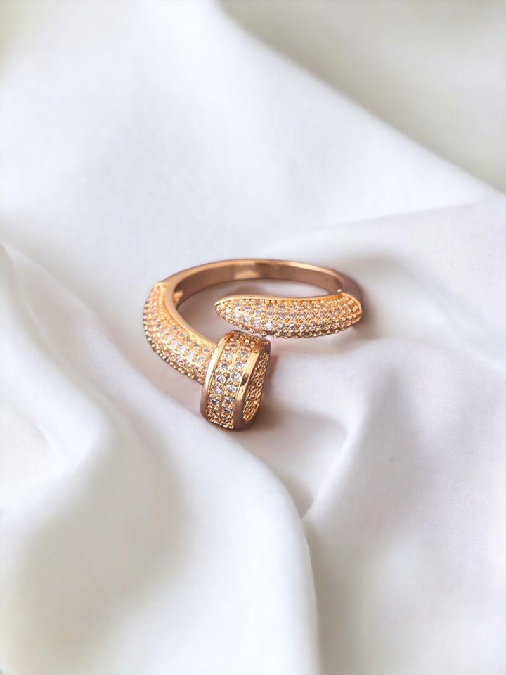 Golden Savio Adustable Zirconia Ring