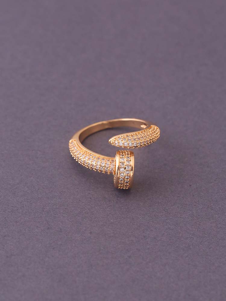 Golden Savio Adustable Zirconia Ring