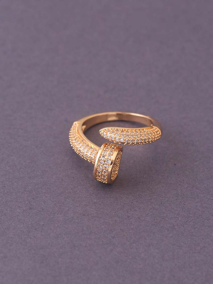 Golden Savio Adustable Zirconia Ring