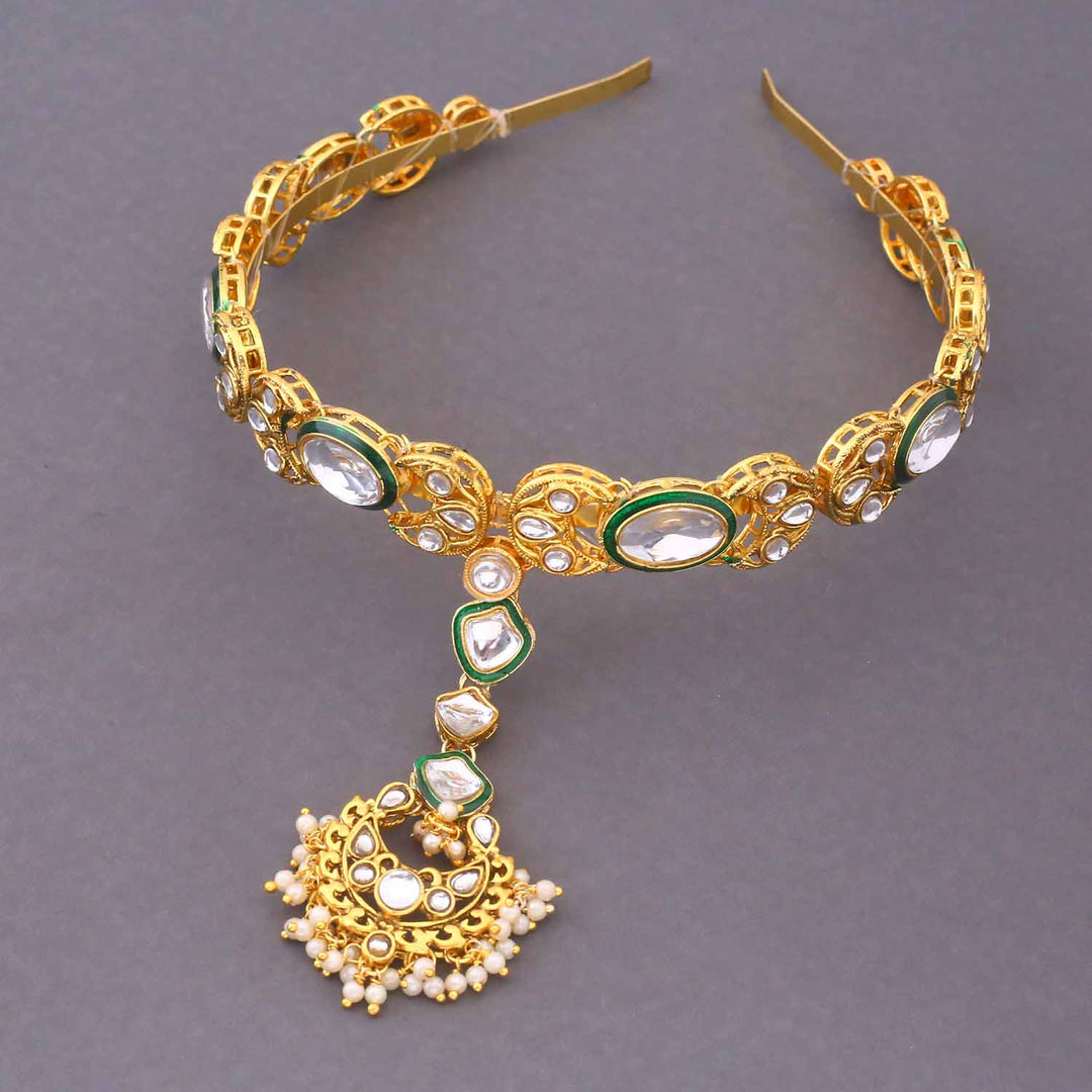 Golden Sayli Hairband With Tikka