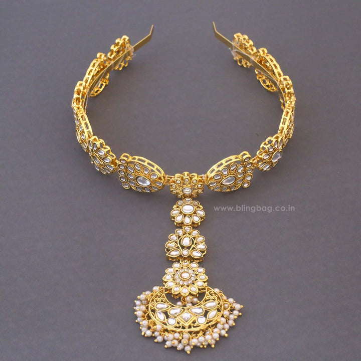 Golden Sejal Hairband With Tikka
