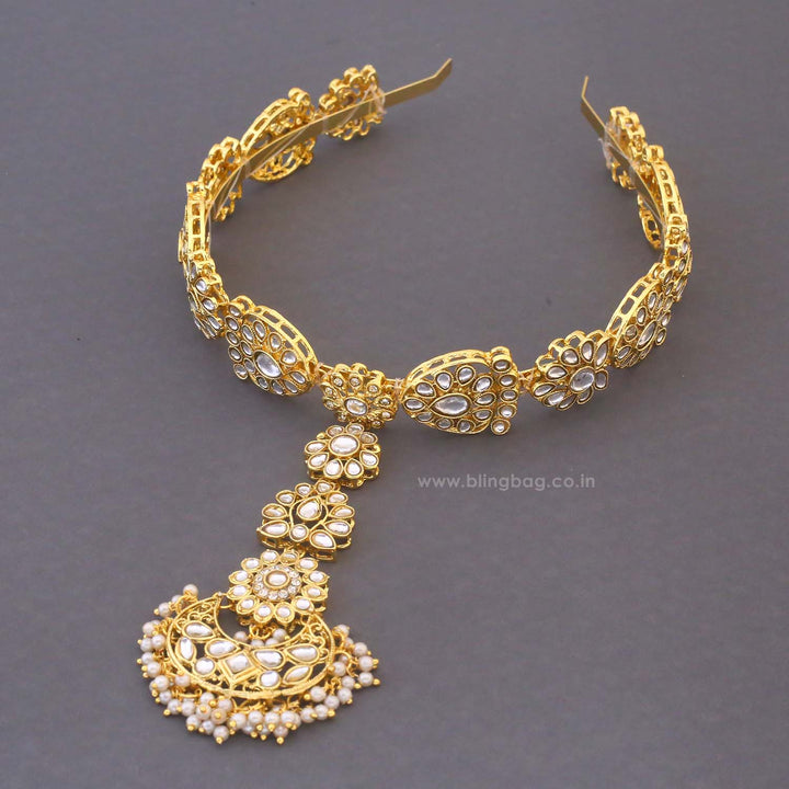 Golden Sejal Hairband With Tikka