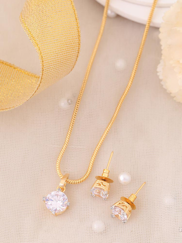Golden Selena Pendant Set