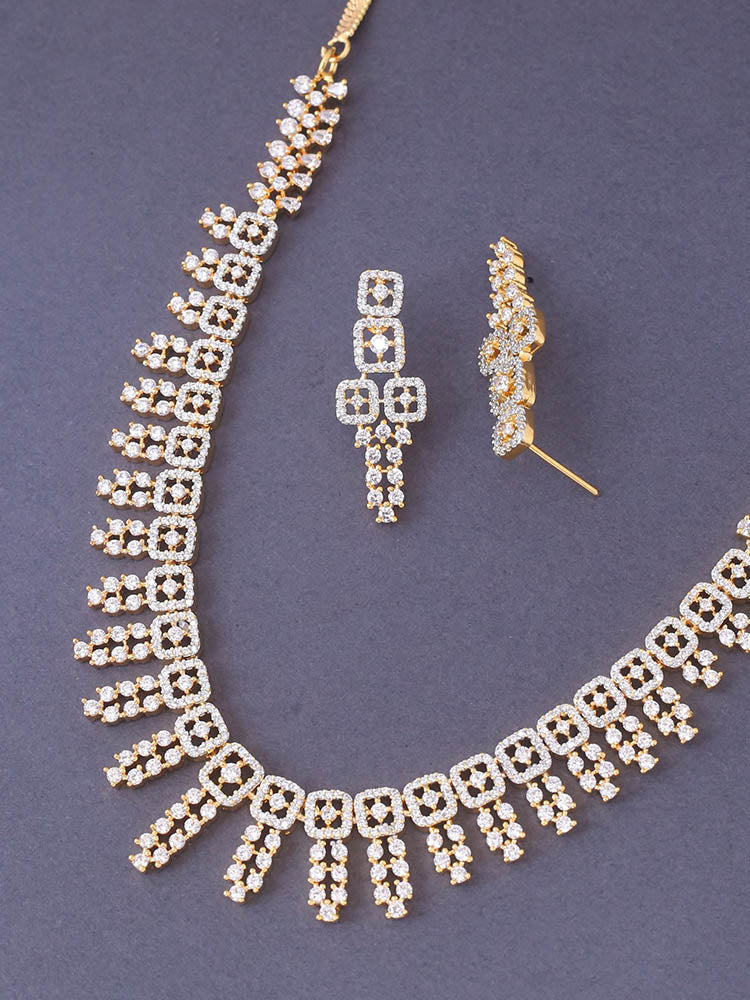 Golden Selene Zirconia Jewellery Set