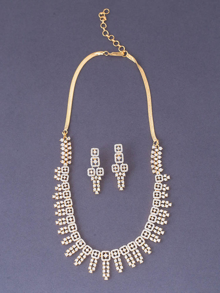 Golden Selene Zirconia Jewellery Set