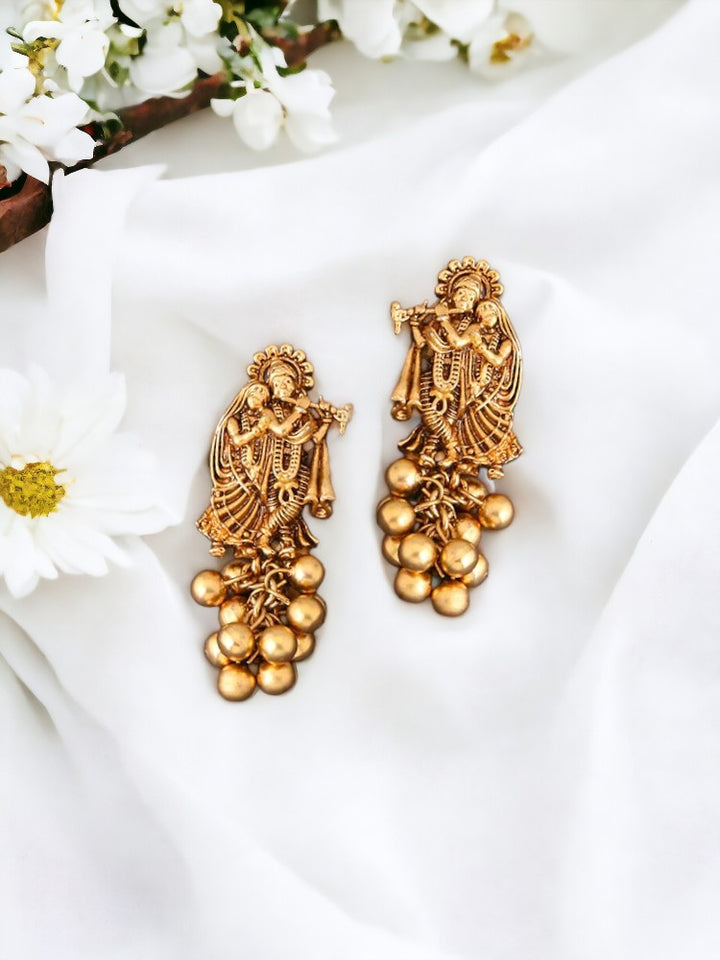 Golden Shailaputri Temple Danglers