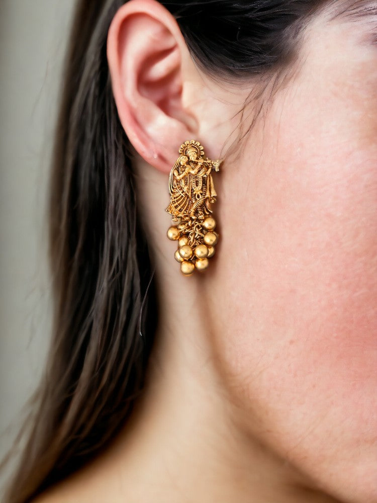 Golden Shailaputri Temple Danglers