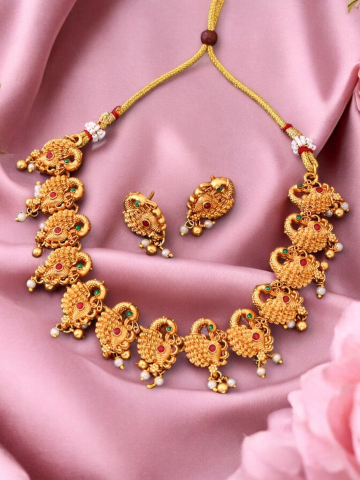 Golden Shankara Temple Jewellery Set - New Arrival