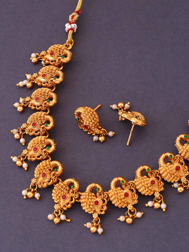 Golden Shankara Temple Jewellery Set - New Arrival