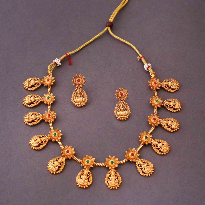 Golden Shankari Temple Jewellery Set - New Arrival
