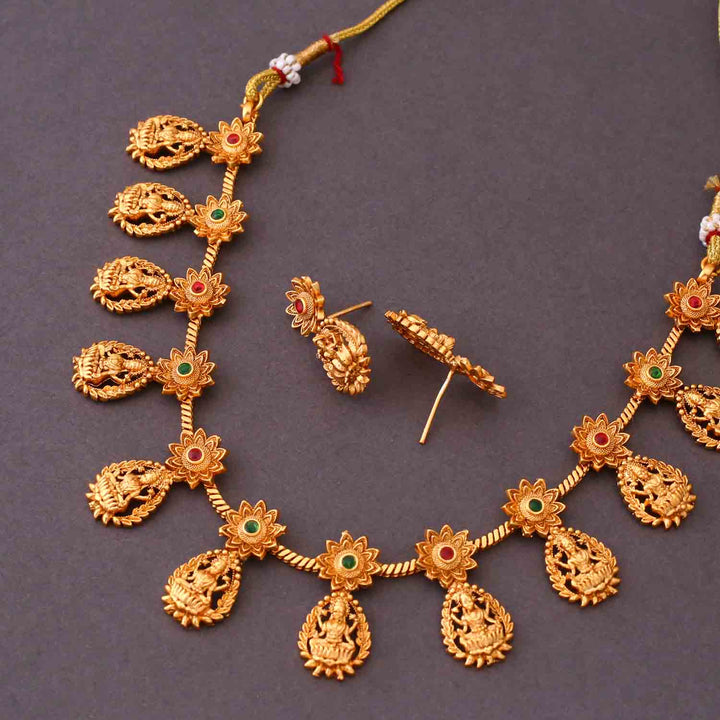 Golden Shankari Temple Jewellery Set - New Arrival