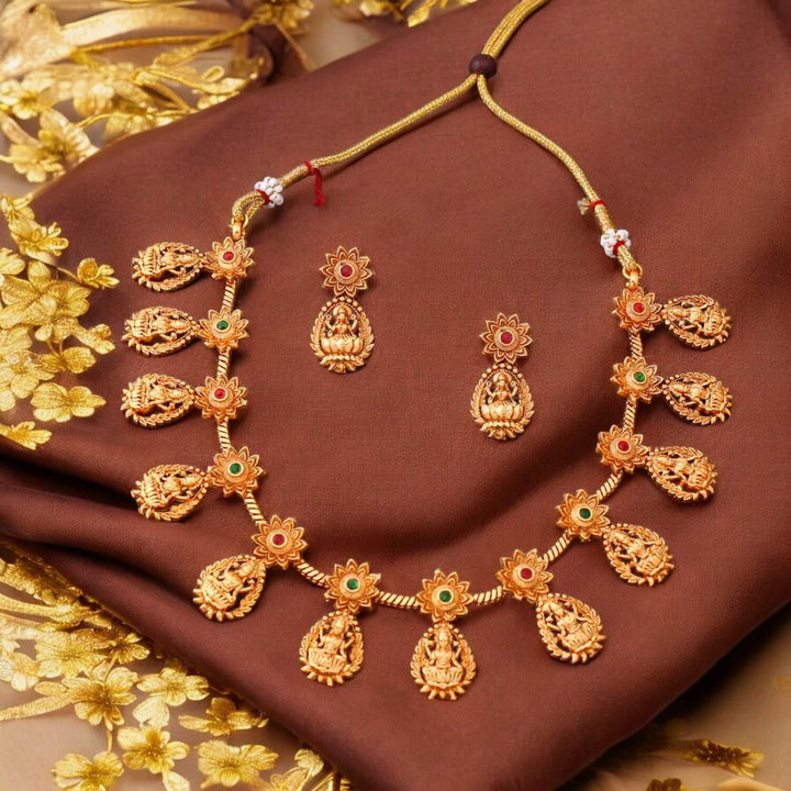 Golden Shankari Temple Jewellery Set - New Arrival