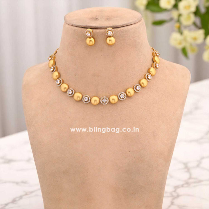 Golden Sharvina Antique Jewellery Set - New Arrival
