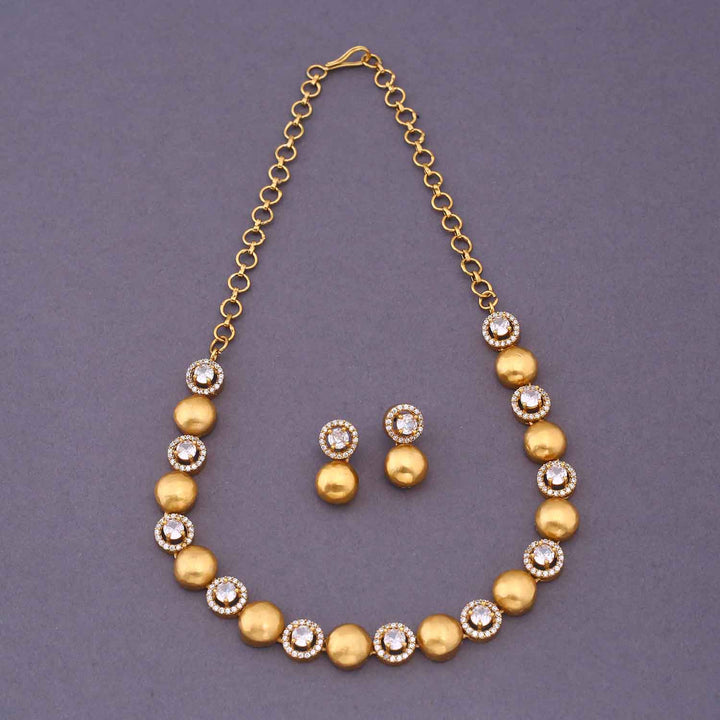 Golden Sharvina Antique Jewellery Set - New Arrival