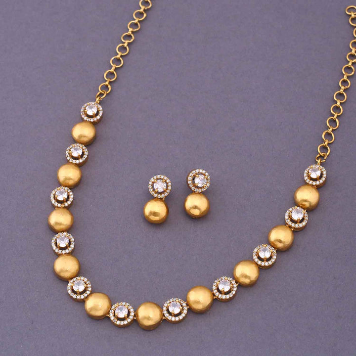 Golden Sharvina Antique Jewellery Set - New Arrival