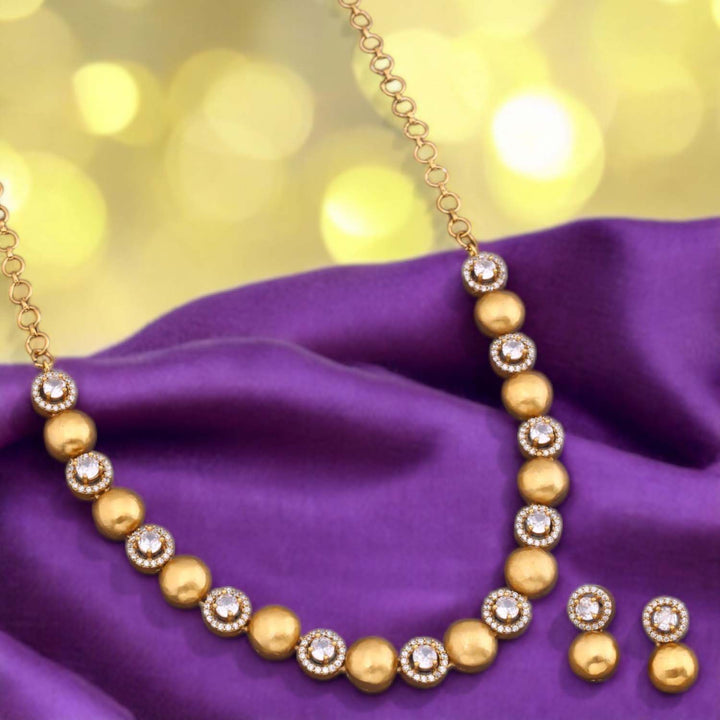 Golden Sharvina Antique Jewellery Set - New Arrival