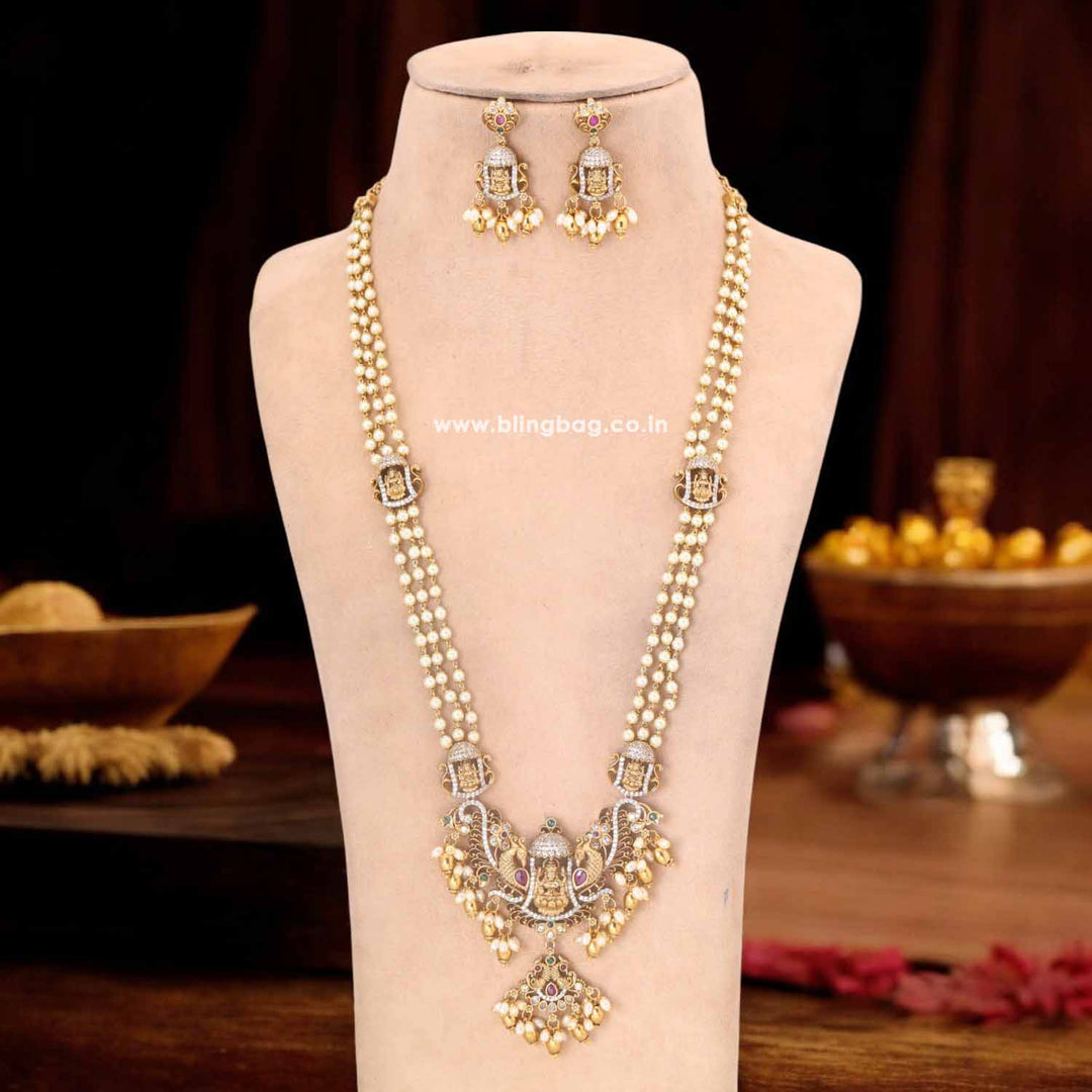 Golden Sharviya Temple Jewellery Set - New Arrival