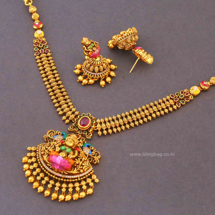 Golden Shreepati Temple Jewellery Set- New Arrivals