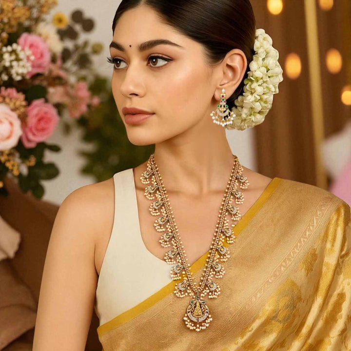 Golden Shresti Temple Jewellery Set- New Arrival