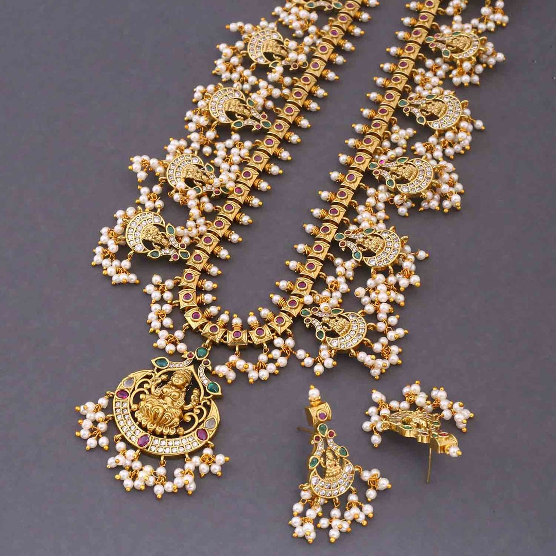 Golden Shresti Temple Jewellery Set- New Arrival
