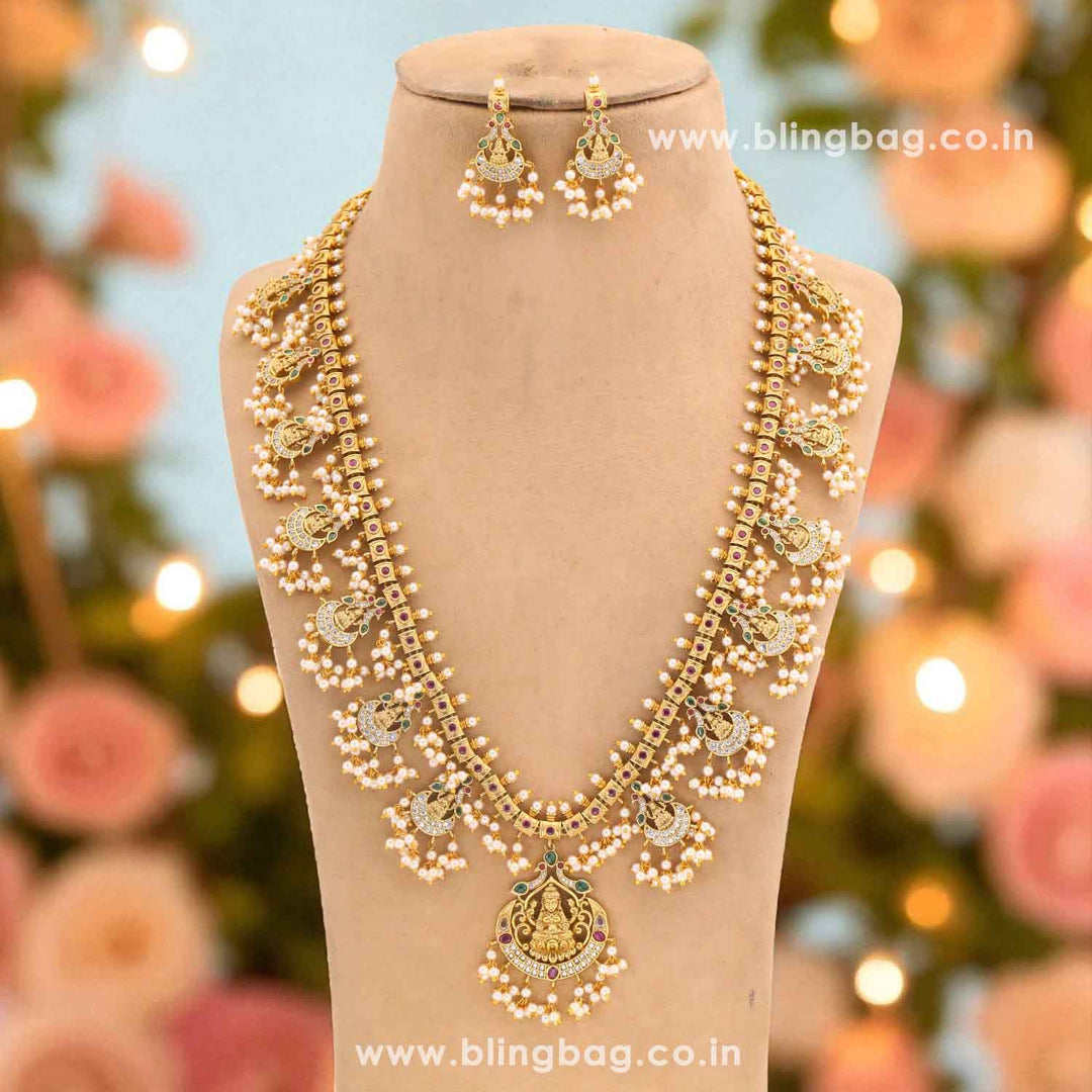 Golden Shresti Temple Jewellery Set- New Arrival