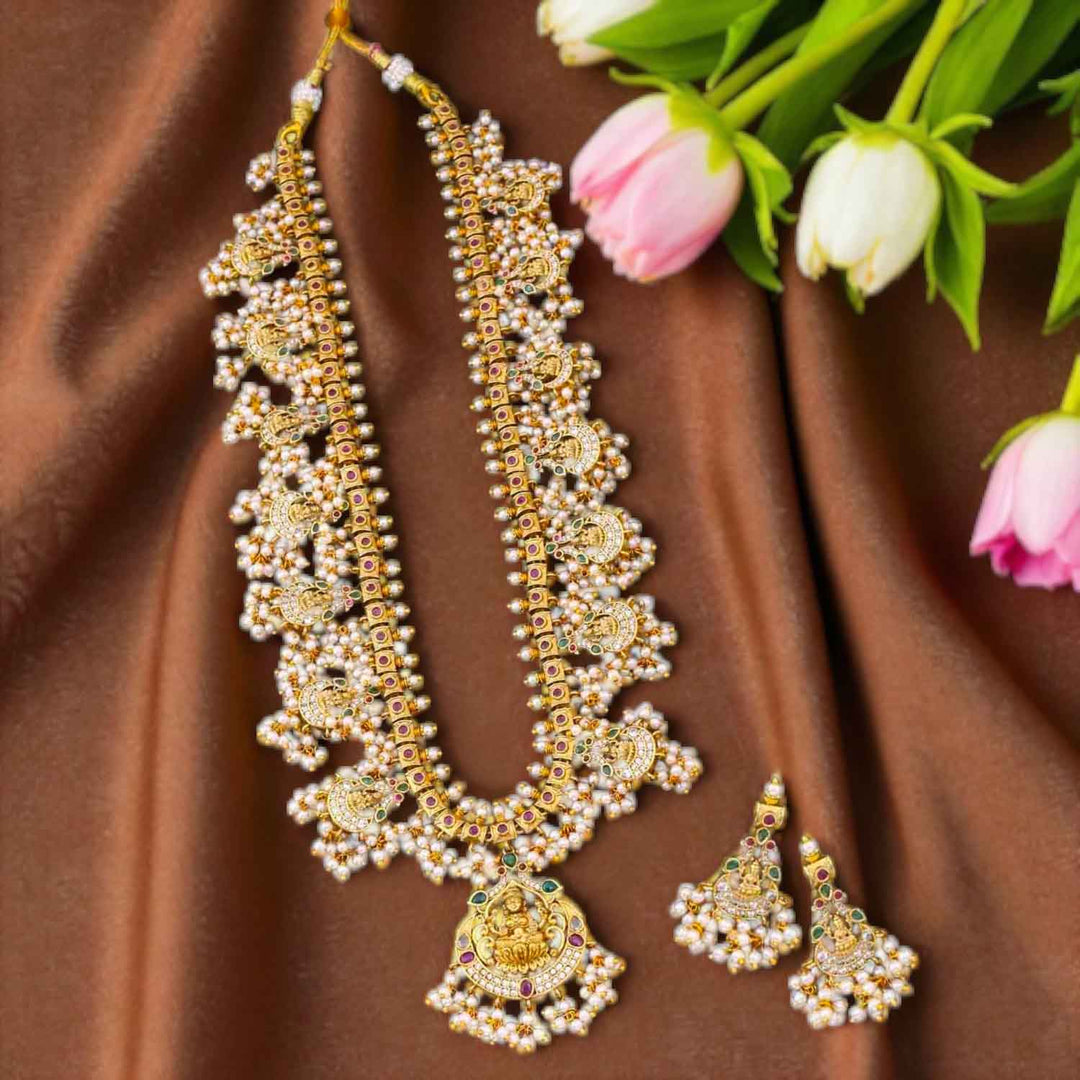Golden Shresti Temple Jewellery Set- New Arrival