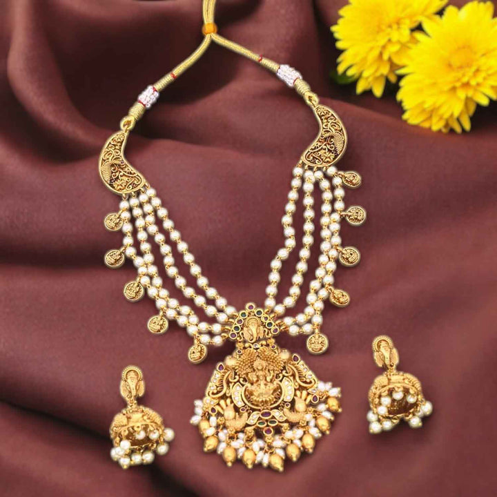 Golden Shringara Temple Jewellery Set - New Arrival