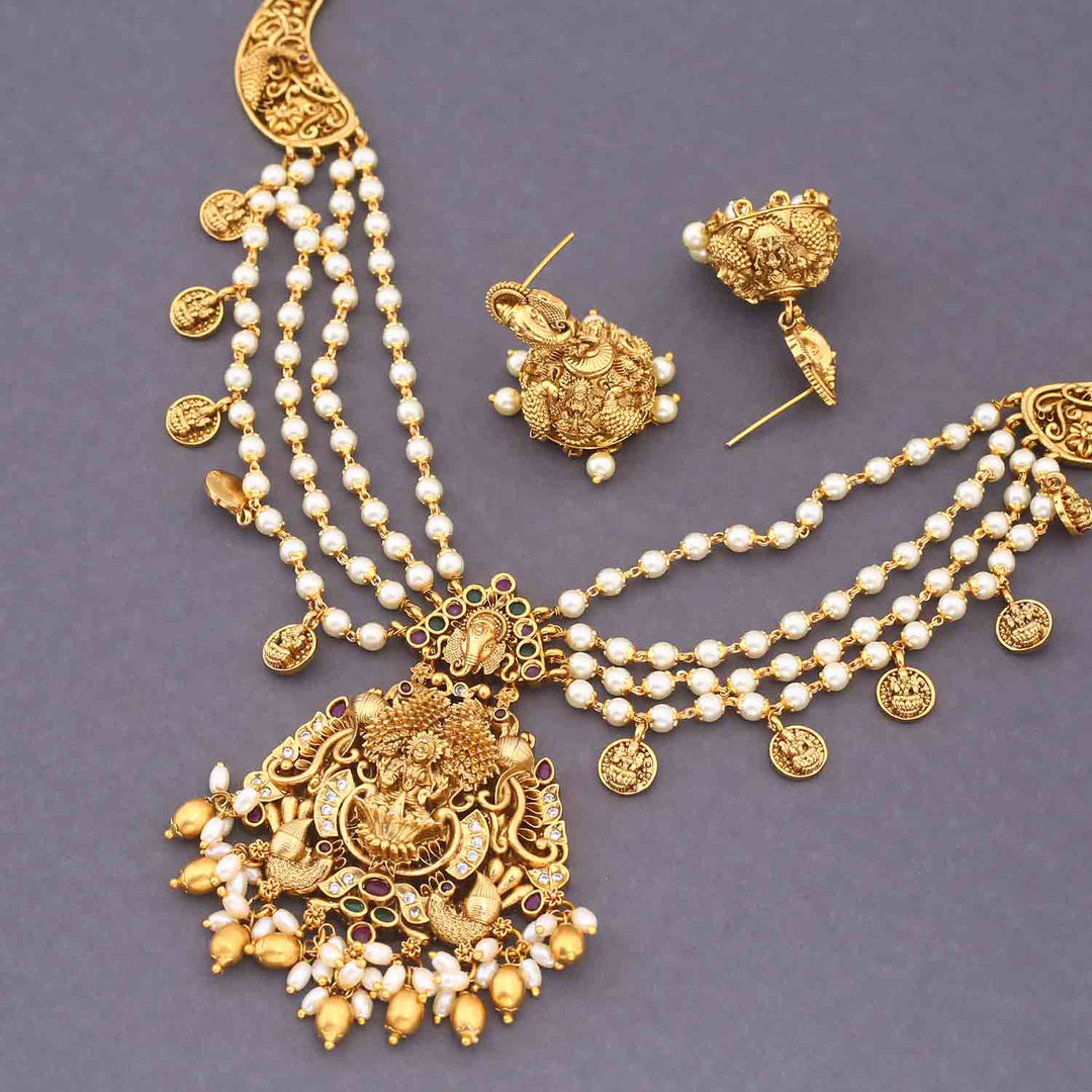 Golden Shringara Temple Jewellery Set - New Arrival