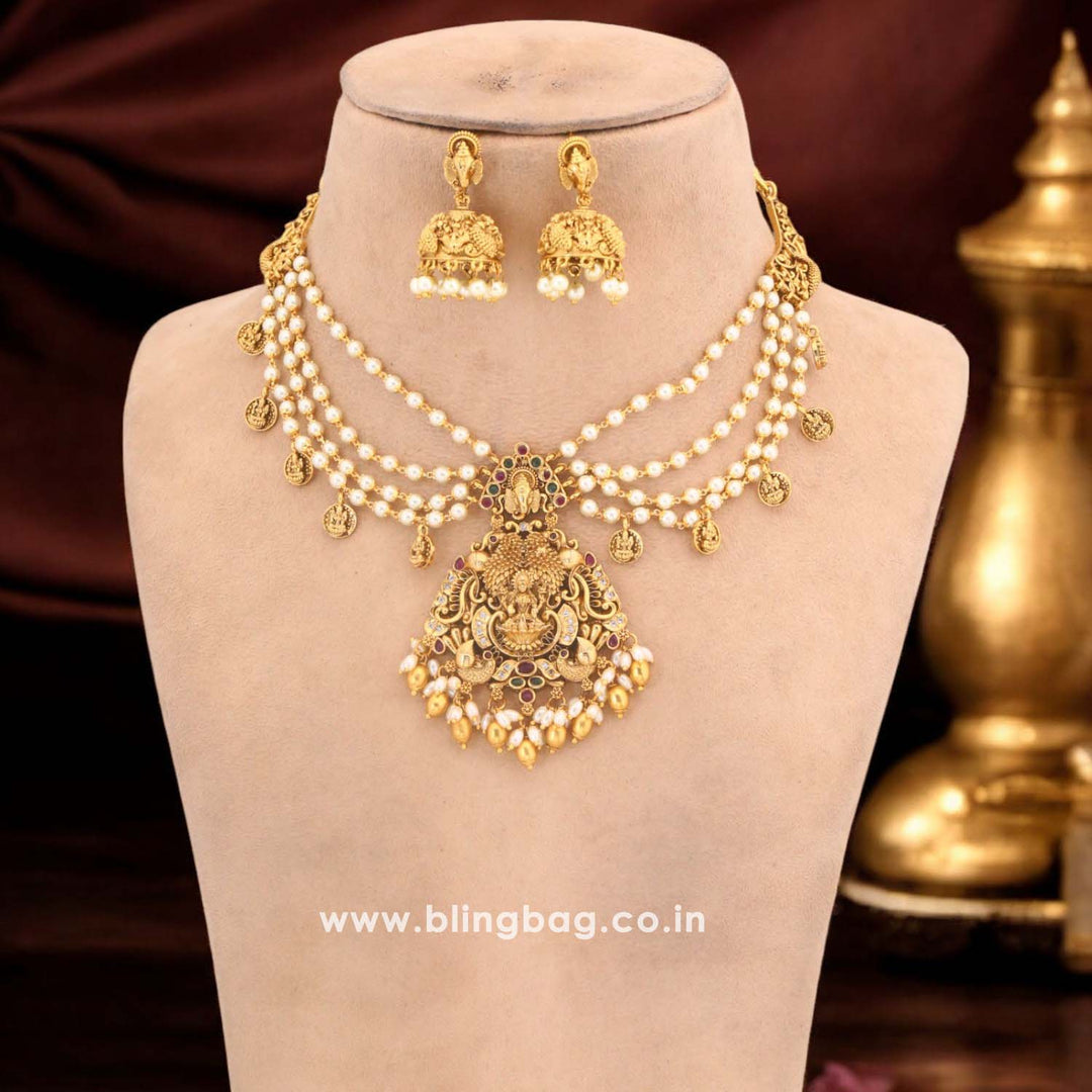 Golden Shringara Temple Jewellery Set - New Arrival