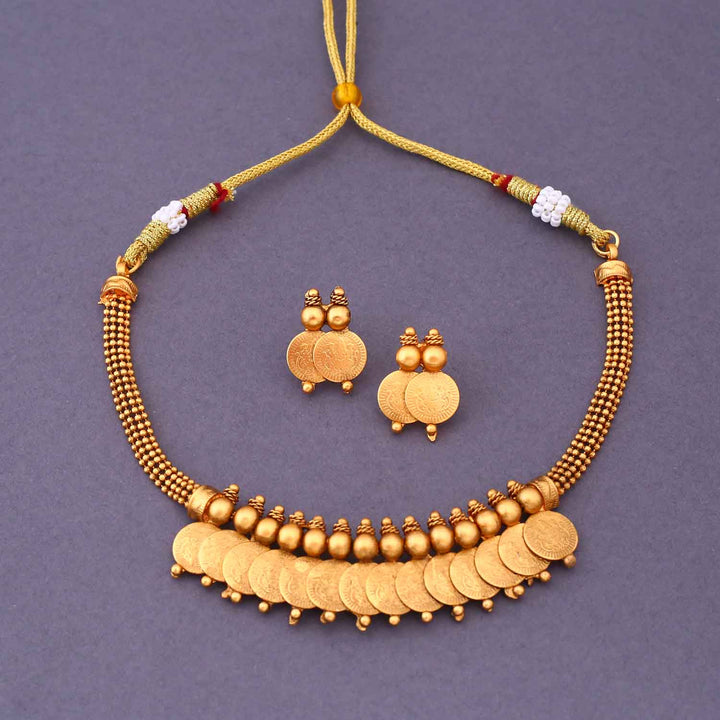 Golden Shubhada Temple Jewellery Set- New Arrival