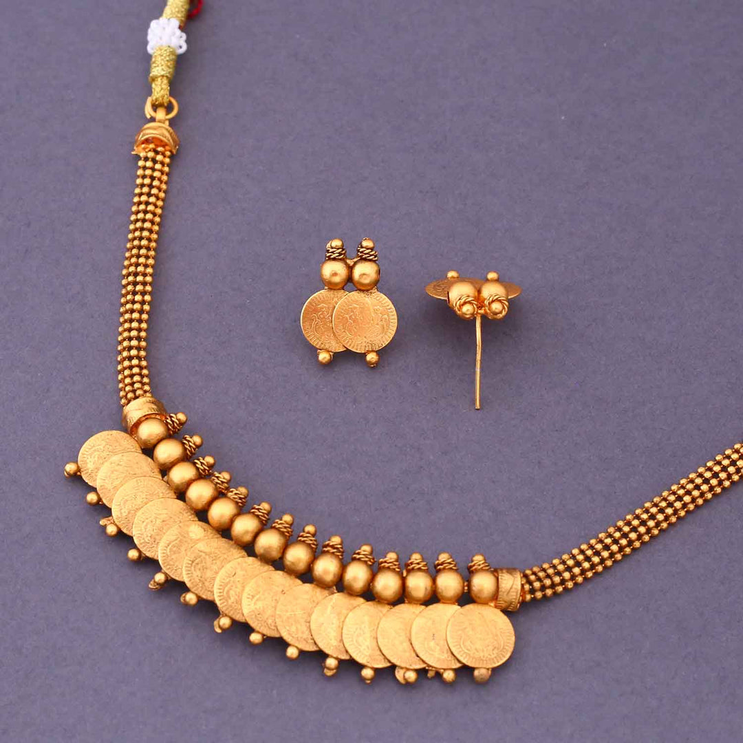 Golden Shubhada Temple Jewellery Set- New Arrival