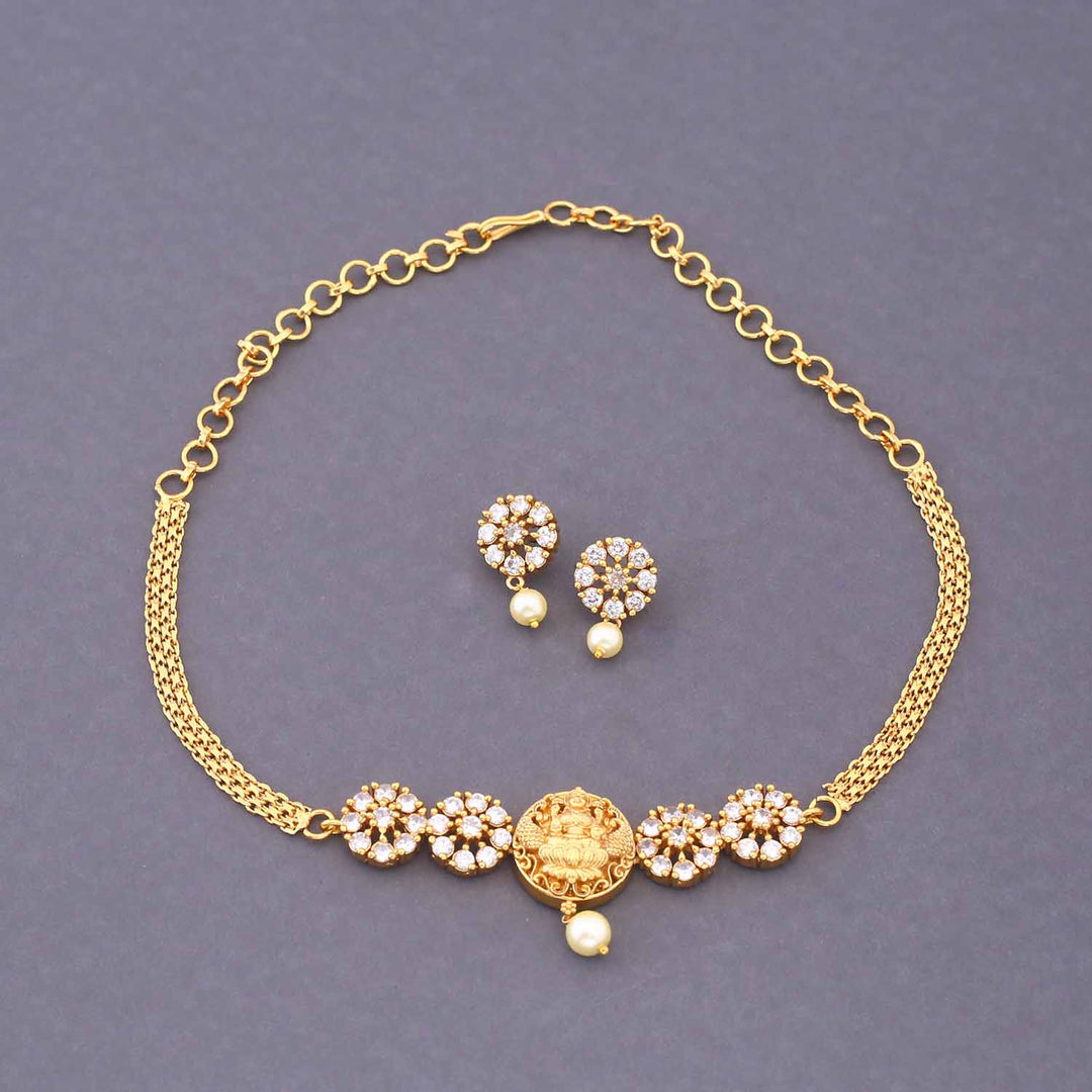 Golden Siddhika Temple Jewellery Set - New Arrival