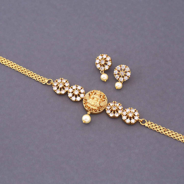 Golden Siddhika Temple Jewellery Set - New Arrival