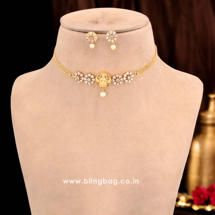 Golden Siddhika Temple Jewellery Set - New Arrival