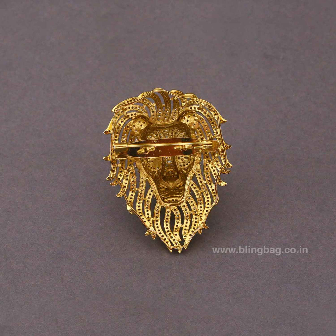 Golden Simba Victorian Brooch