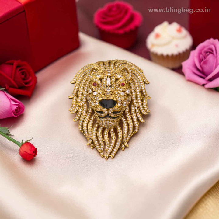 Golden Simba Victorian Brooch