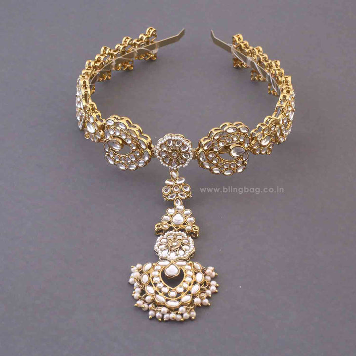 Golden Sirisha Hairband With Tikka