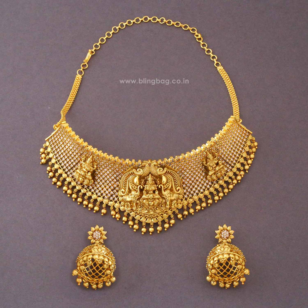 Golden Sitaika Temple Jewellery Set- New Arrival