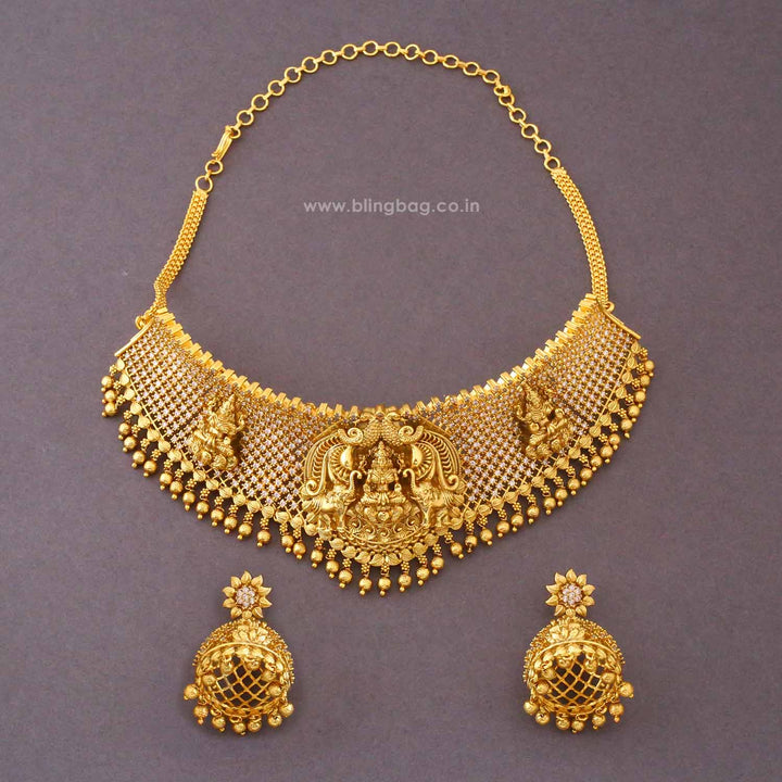 Golden Sitaika Temple Jewellery Set- New Arrival