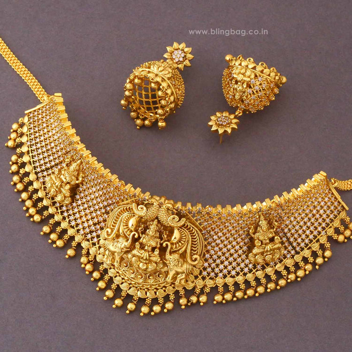 Golden Sitaika Temple Jewellery Set- New Arrival