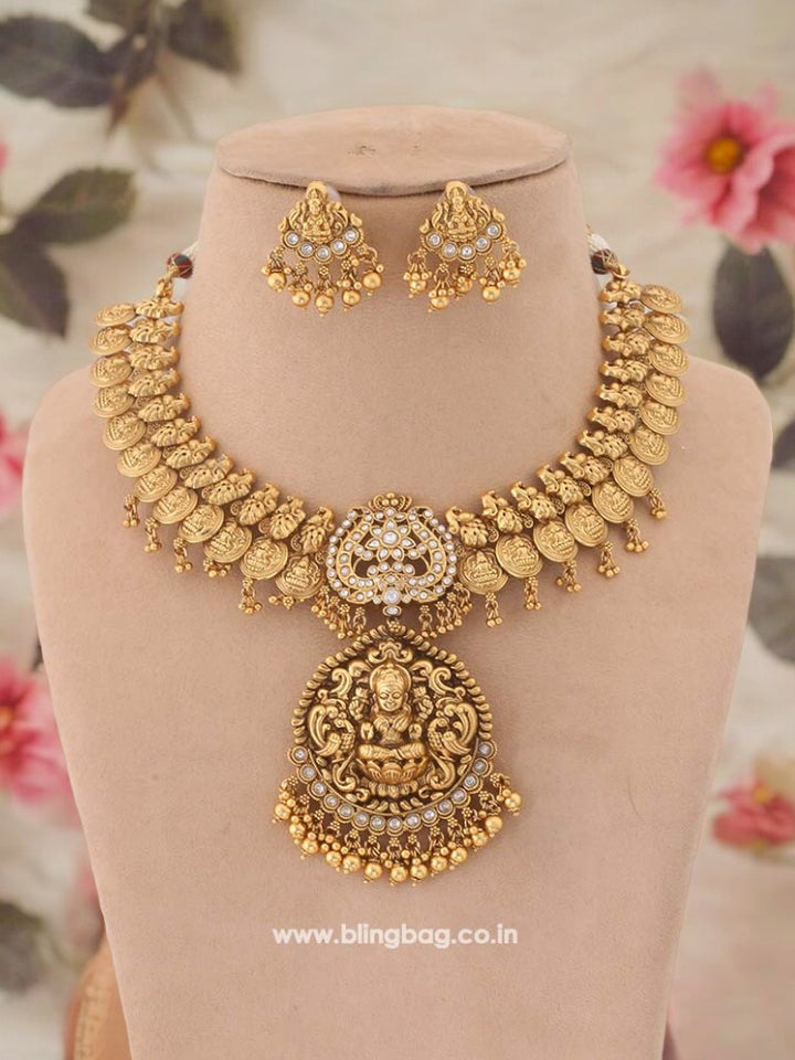 Golden Sitala Temple Jewellery Set