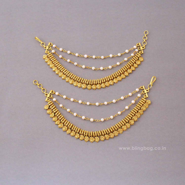 Golden Snehaani Antique Ear Chain