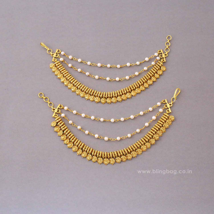 Golden Snehaani Antique Ear Chain