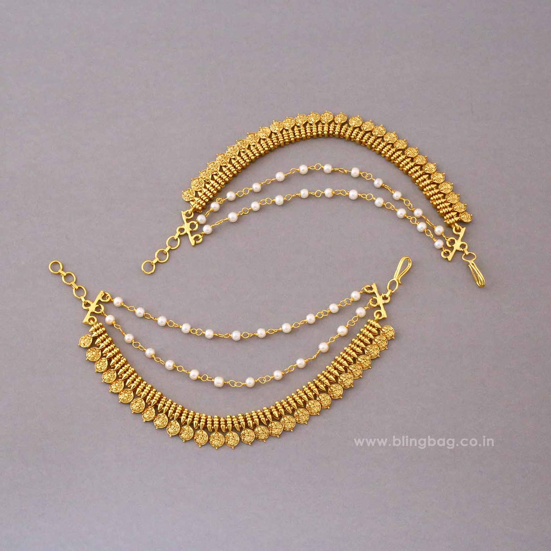 Golden Snehaani Antique Ear Chain