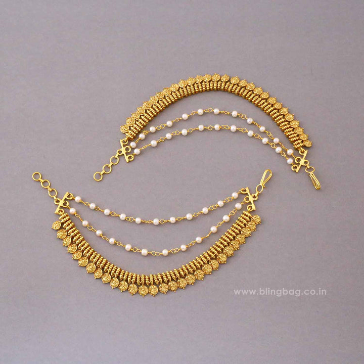 Golden Snehaani Antique Ear Chain